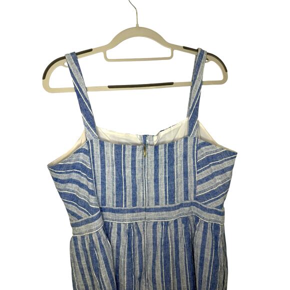 Draper James Women's Blue‎ and White Striped Linen Dress Size 14 - Picture 3 of 7